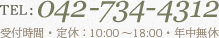 【TEL】042-734-4312 受付時間・定休：10:00～18:00・年中無休